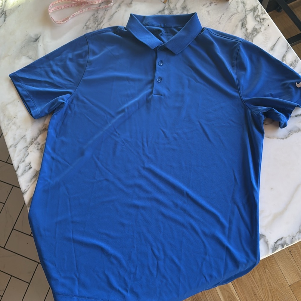Nike Blue Golf Performance Standard Dri-Fit Polo Shirt Mens size Large - Picture 9 of 10